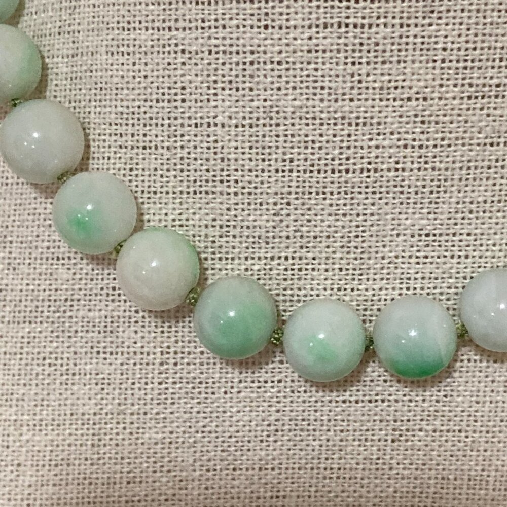 14k Yellow Gold Mings Hawaii Jade Choker Necklace 13" - Picture 4 of 8